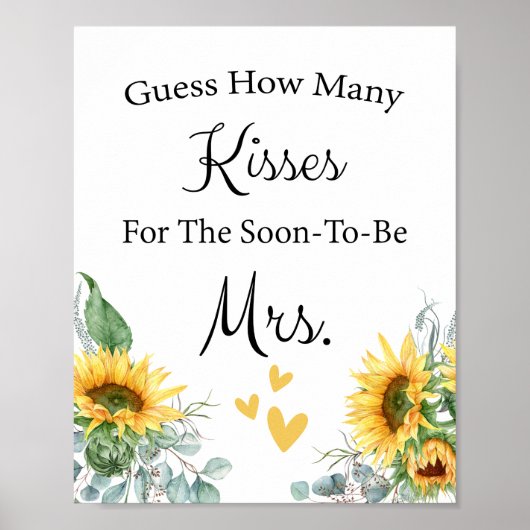 キスの数当てゲーム ブライダルシャワー ポスター (正面)
