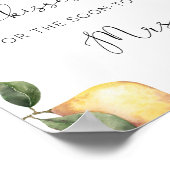 キスの数当てゲーム ブライダルシャワー レモン ポスター (角)