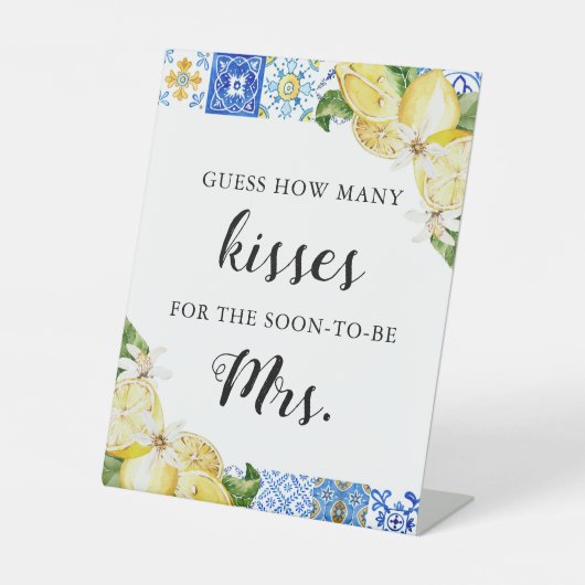 キスの数当てゲーム ブライダルシャワー 台座サイン (正面)