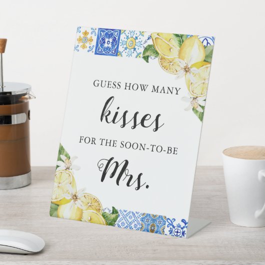 キスの数当てゲーム ブライダルシャワー 台座サイン (インサイチュ)