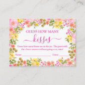 キスの数当て フラワーブライダルシャワーゲーム エンクロージャーカード (正面)