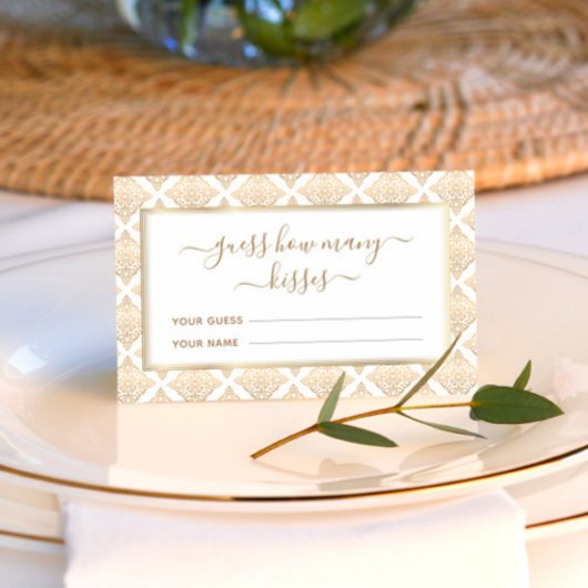 キスの数当て ブライダルゲーム ゴールドパターン エンクロージャーカード