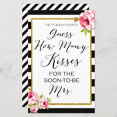 キスの数 – ブライダルシャワーゲーム (正面/裏面)