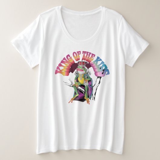 キスの王：写真にリアルなツリーカエルのアート&コレクション プラスサイズTシャツ (デザイン正面)