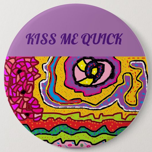 キスの私のクイックおもしろいお尻デザイン 缶バッジ (正面)