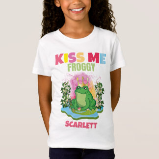 キスの私の霜のパーソナライズされたカラフルおもしろい多い子供 Tシャツ