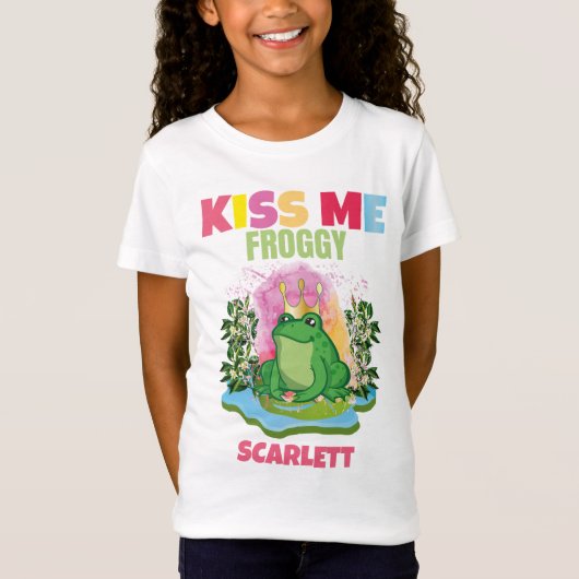 キスの私の霜のパーソナライズされたカラフルおもしろい多い子供 Tシャツ (正面)