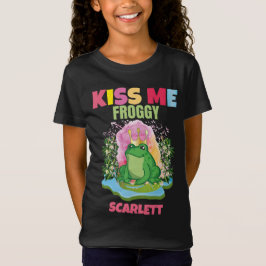 キスの私の霜のパーソナライズされたカラフルおもしろい多い子供 Tシャツ