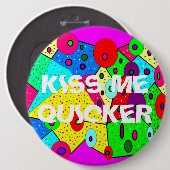 キスの私の高速おもしろいパーティーメッセージの明るいデザイン 缶バッジ (正面&裏面)