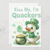 キスの私は、私はQuackers"聖パトリックの日 招待状 (正面/裏面)