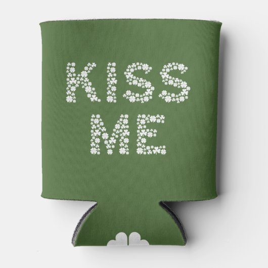 キスの私（私はアイルランド）シャムロッククローバーを使用して居心地の良い 缶クーラー (正面)