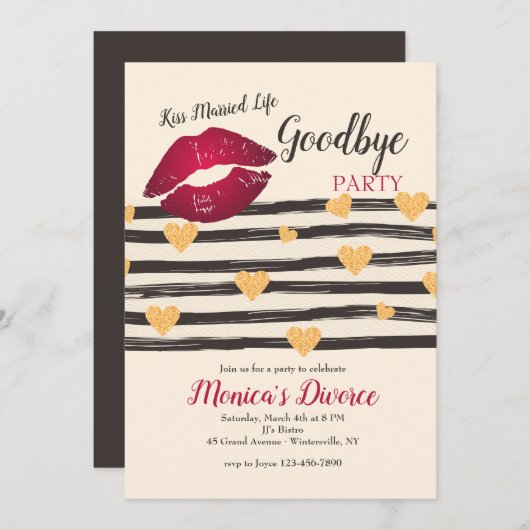 キスの結婚したな生命さようなら招待状 招待状 (正面/裏面)