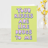 キスの虜 - 愛の告白 カード (黄色い花)