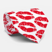 キスの赤い唇アイコン ネクタイ (ロール)