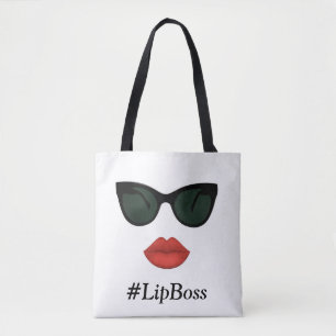 キスの赤の唇を搭載するLipSenseの唇のボスのトート トートバッグ