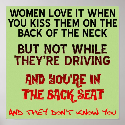 キスの首のポスタおもしろいー記号 ポスター (正面)