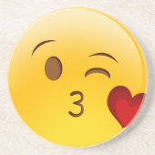 キスのemojiのステッカーを吹いて下さい コースター (正面)