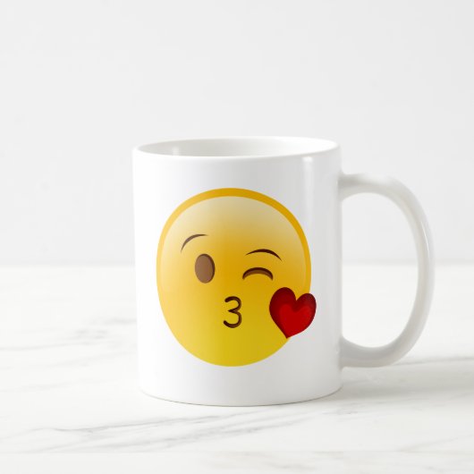 キスのemojiのステッカーを吹いて下さい コーヒーマグカップ (右)