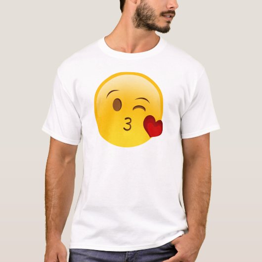 キスのemojiのステッカーを吹いて下さい tシャツ (正面)