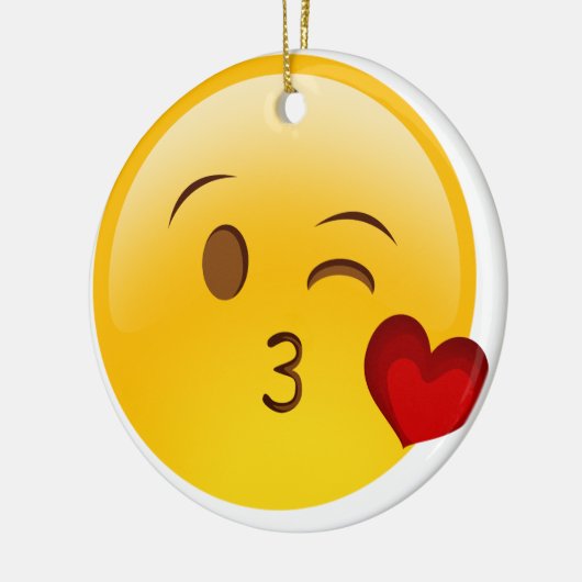 キスのemojiの両面の陶磁器のクリスマスを吹いて下さい セラミックオーナメント (左)
