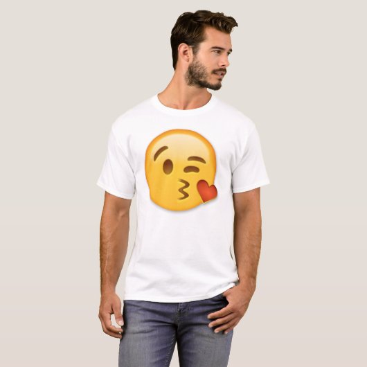 キスのemojiを投げる顔 tシャツ (正面フル)