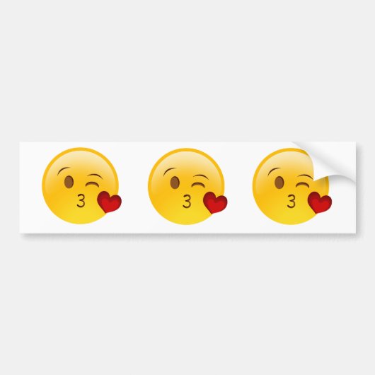 キスのemoji車のバンパーステッカーを吹いて下さい バンパーステッカー (正面)