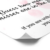 キスはいくつ？ - ピンクの水彩画 ポスター (角)