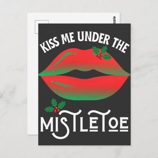 キスはミスタントーの醜いおもしろいクリスマスの下で ポストカード (正面/裏面)