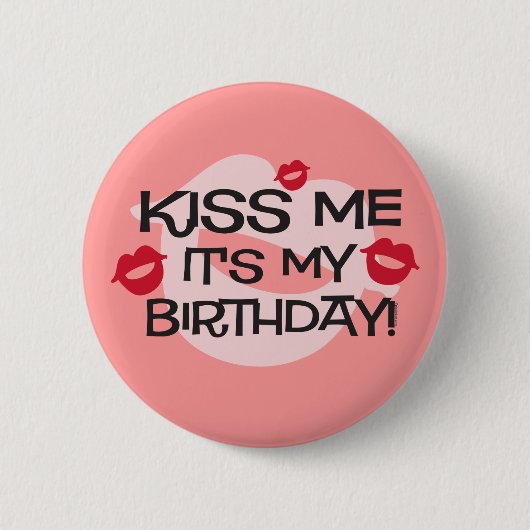 キスは誕生日私に接吻します 缶バッジ (正面)