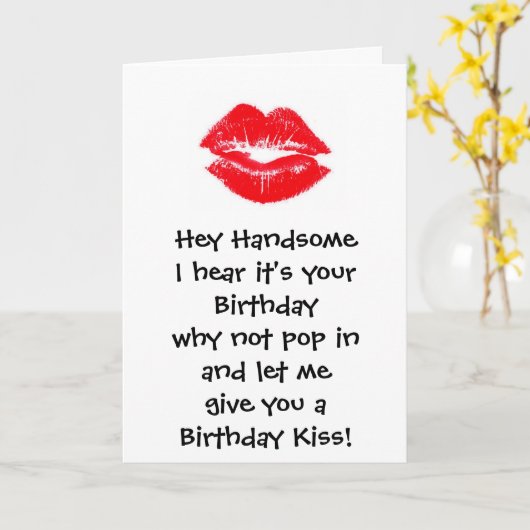 キスは、ちょっとHandsomeIそれがあなたの誕生日であることを聞きます カード (黄色い花)