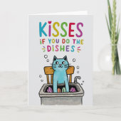 キスもしお皿かわいい猫の洗い上げ シーズンカード (正面)