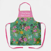 キスより良い調理師おもしろいフローラ エプロン (正面)