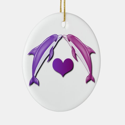 キスをするなイルカのオーナメント セラミックオーナメント (右)