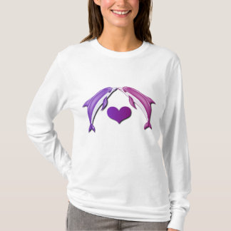 キスをするなイルカのフード付 Tシャツ