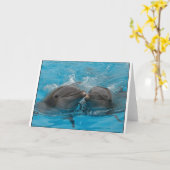 キスをするなイルカ カード (黄色い花)