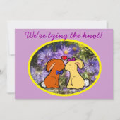 キスをするなウサギの非公式の結婚式 招待状 (正面)