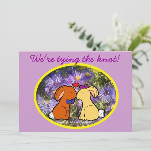 キスをするなウサギの非公式の結婚式 招待状 (スタンド正面)