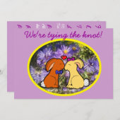 キスをするなウサギの非公式の結婚式 招待状 (正面/裏面)