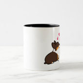 キスをするなコーギーのマグ|のコーギーの接吻 ツートーンマグカップ (中央)