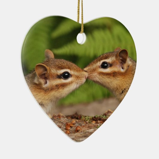 キスをするなシマリス"私達の初めてのクリスマス"のオーナメント セラミックオーナメント (右)