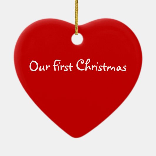 キスをするなシマリス"私達の初めてのクリスマス"のオーナメント セラミックオーナメント (裏面)