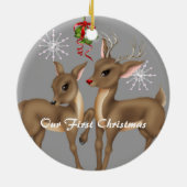 キスをするなトナカイ; 結婚した私達の初めてのクリスマス セラミックオーナメント (裏面)