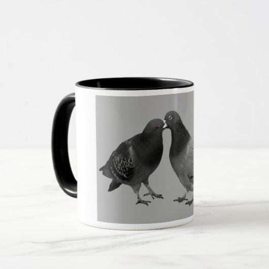 キスをするなハトギフトのマグ マグカップ (正面左)