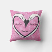 キスをするなフラミンゴのハートの枕 クッション (裏面)