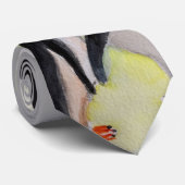 キスをするなペンギンの水彩画のタイ ネクタイ (ロール)