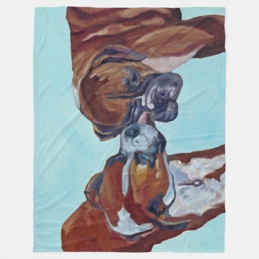 キスをするなボクサーは芸術のフリースブランケットの後をつけます フリースブランケット (正面)