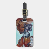 キスをするなボクサーは芸術のポートレートの後をつけます ラゲッジタグ (正面縦)