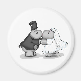キスをするな新郎新婦のカバ-個人化して下さい マグネット