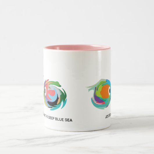 キスをするな魚11のoz。 陶磁器のマグ ツートーンマグカップ (中央)