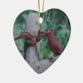 キスをするな(鳥)ショウジョウコウカンチョウ セラミックオーナメント (左)